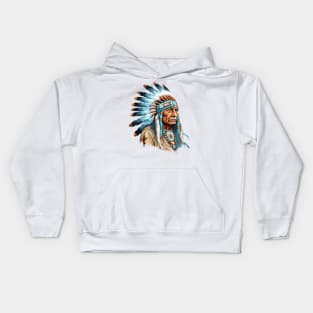 Native American Village Chief #7 Kids Hoodie